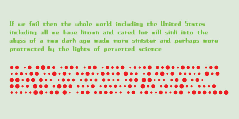 Two special fonts for this project. The circles say the same thing as the letters.